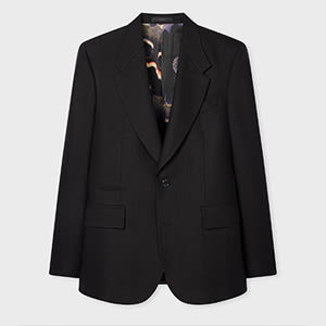 Paul Smith Black Textured Wool-lyocell Blazer In Black