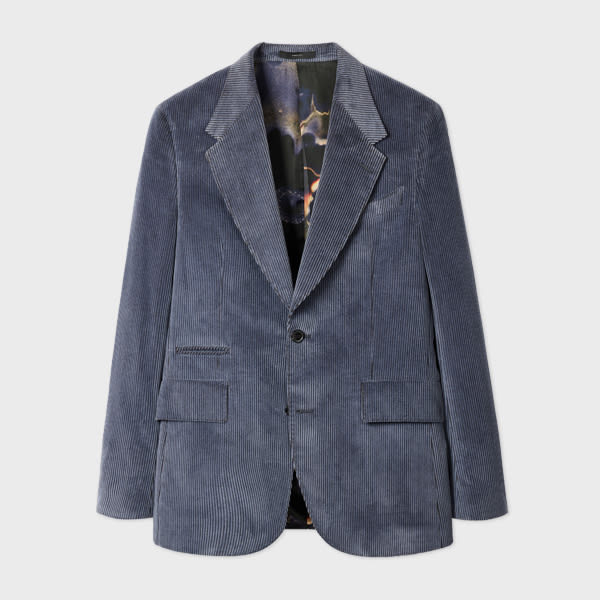 Paul Smith Soft Blue Two-tone Corduroy Blazer