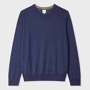 Paul Smith Indigo Merino Wool Sweater Purple In Blue
