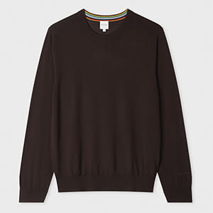 Paul Smith Dark Brown Merino Wool Sweater In Brown