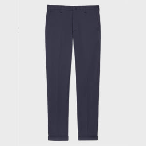 Paul Smith Slim-fit Washed Navy Cotton-stretch Chinos Blue In Blue