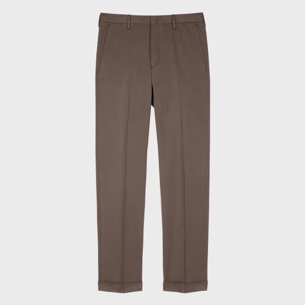 Paul Smith Slim-fit Dark Grey Cotton-stretch Chinos In Grey
