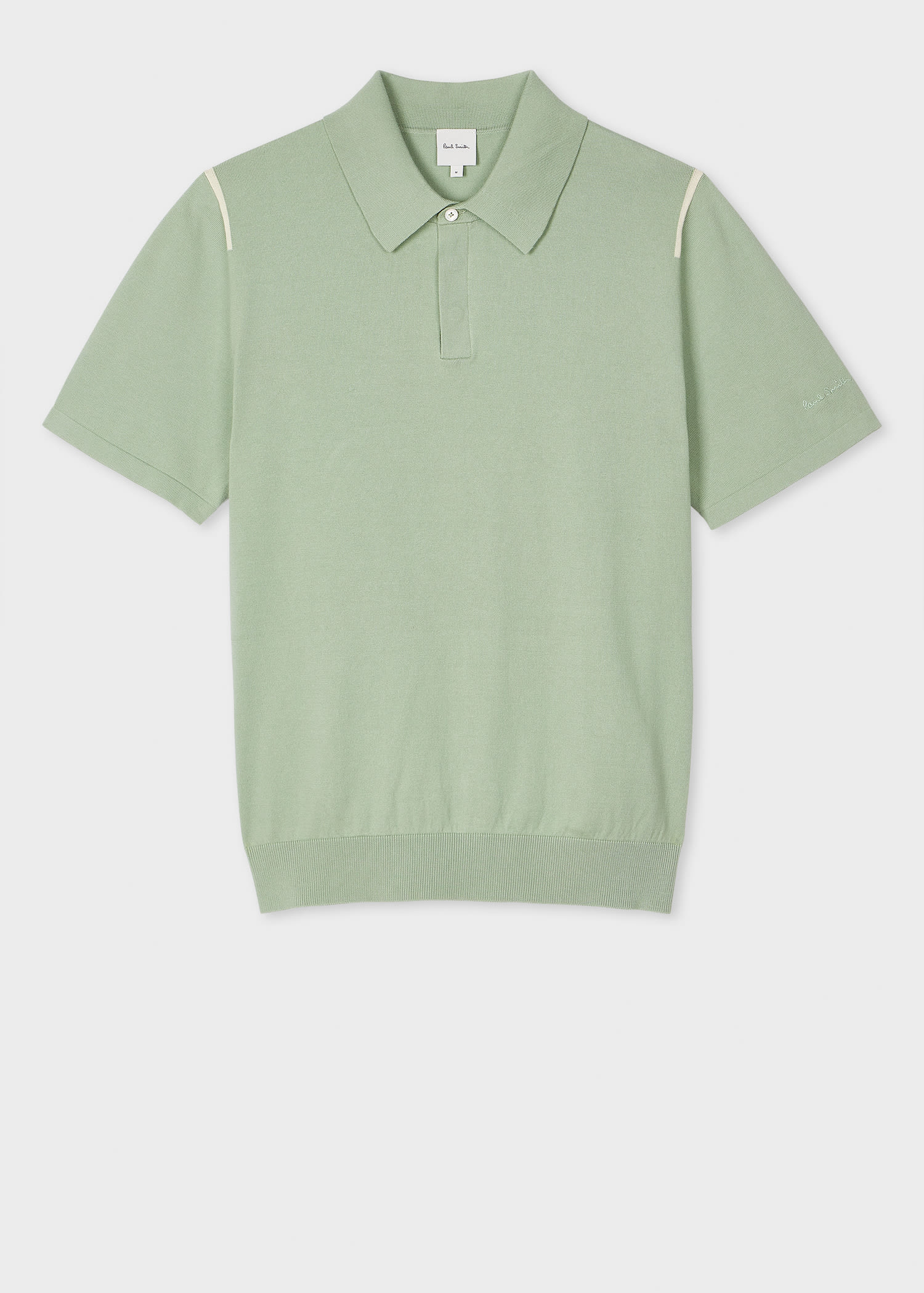 Shop Paul Smith Green Organic Cotton Knitted Polo Shirt