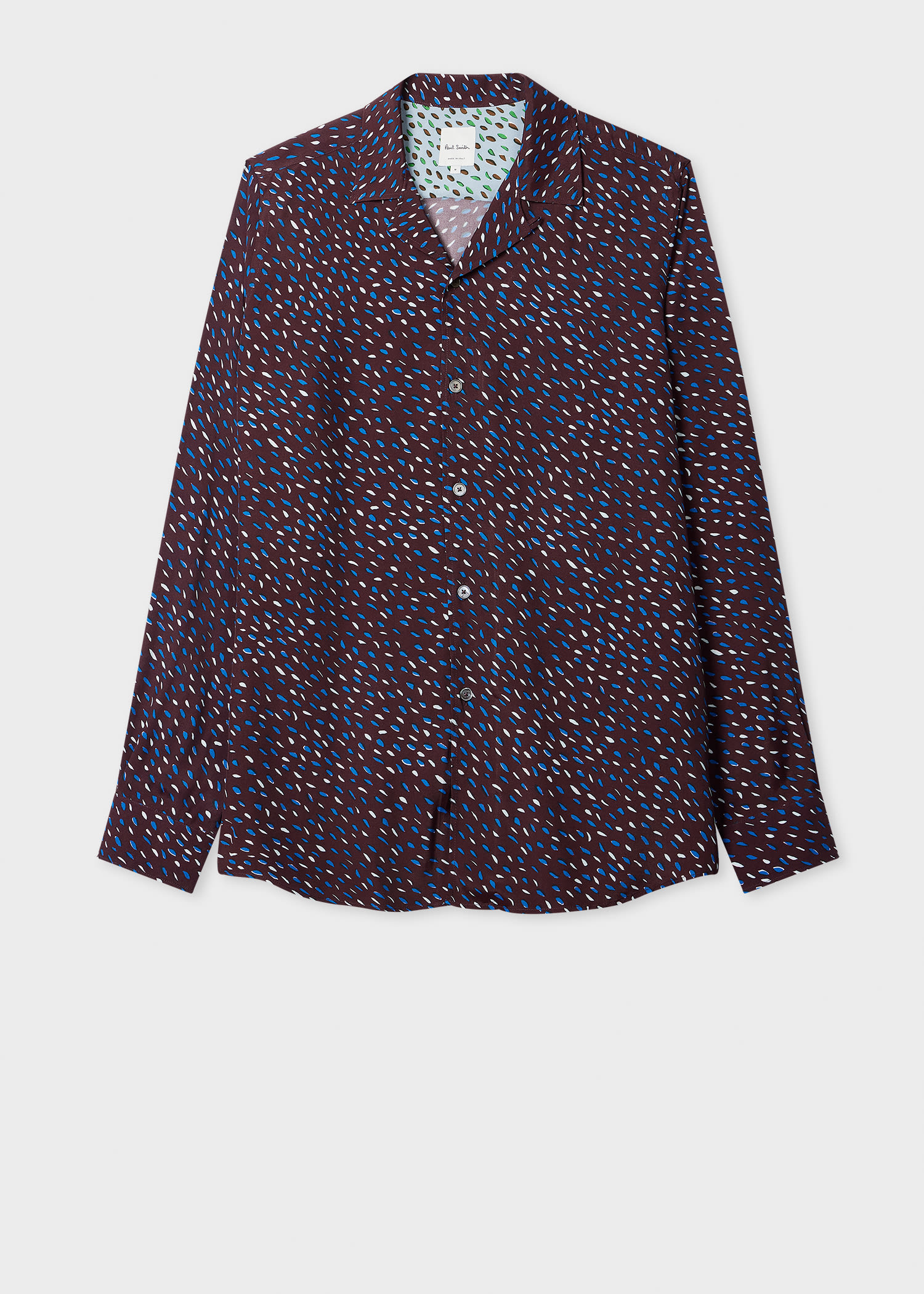 Paul Smith Burgundy 'Screen Dance' Print Viscose Shirt Purple