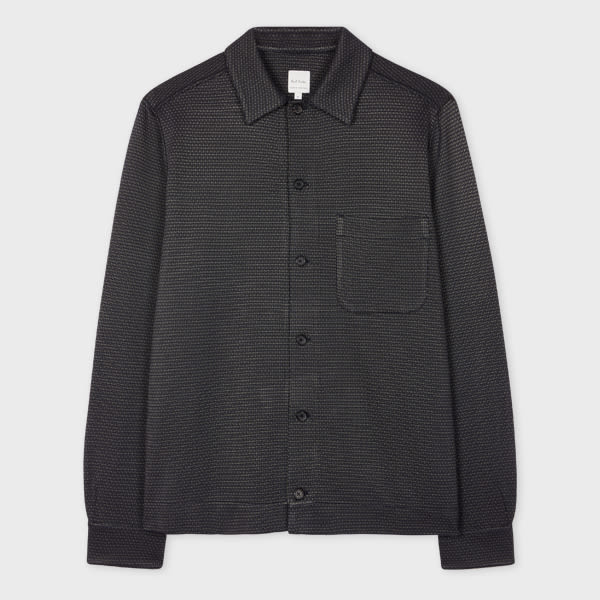 Paul Smith Viscose-Blend Jersey Jacquard Shirt Blue