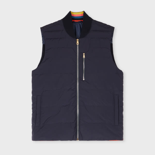 Paul Smith Navy Hybrid Down Gilet Blue In Blue