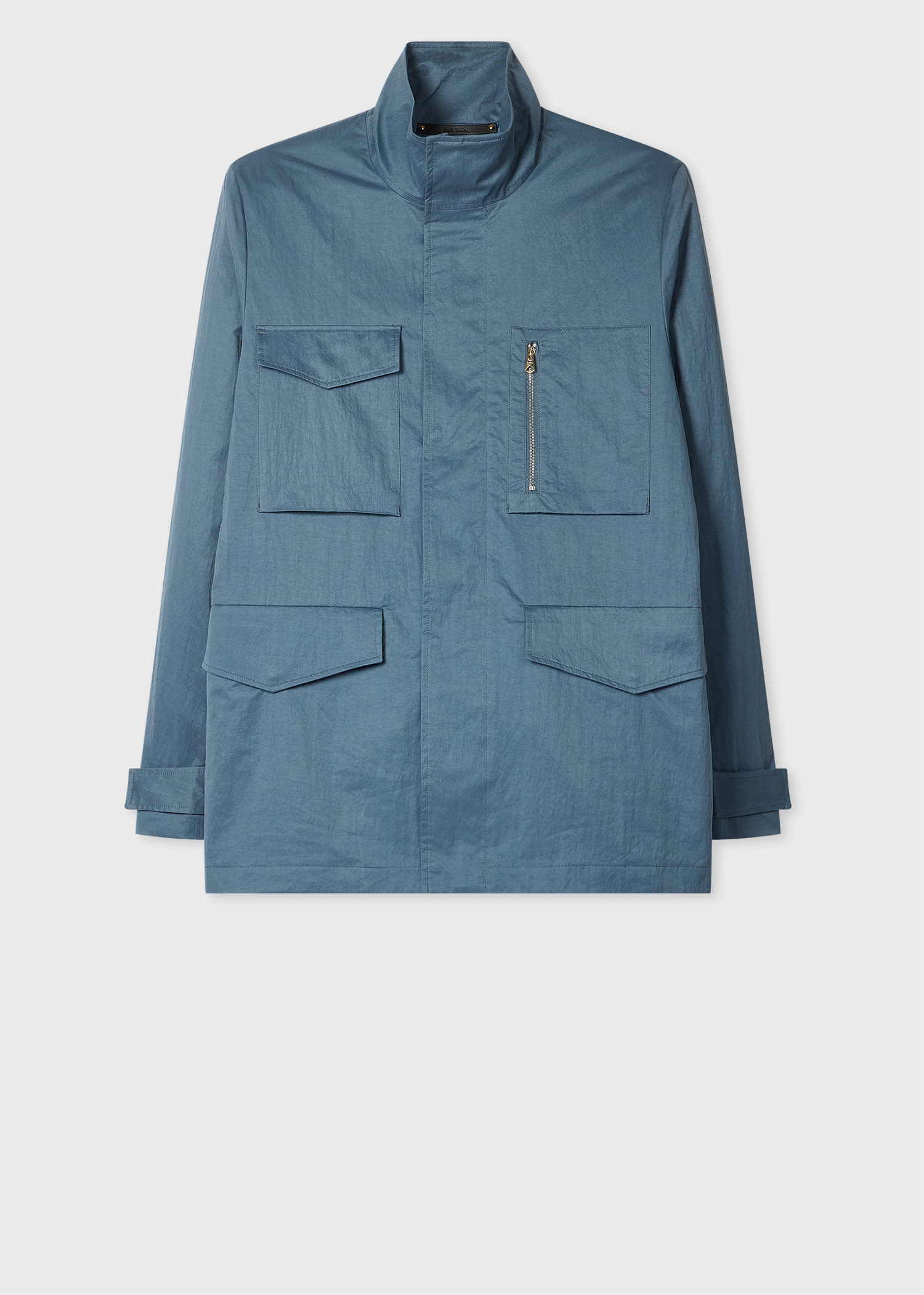 Paul Smith Light Blue Peached Nylon-blend Field Jacket In Blue