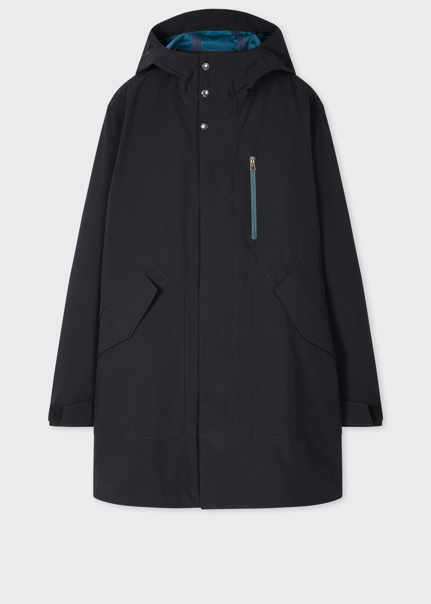 Paul Smith Navy Three-layer Taped Seam Parka Blue In Blue
