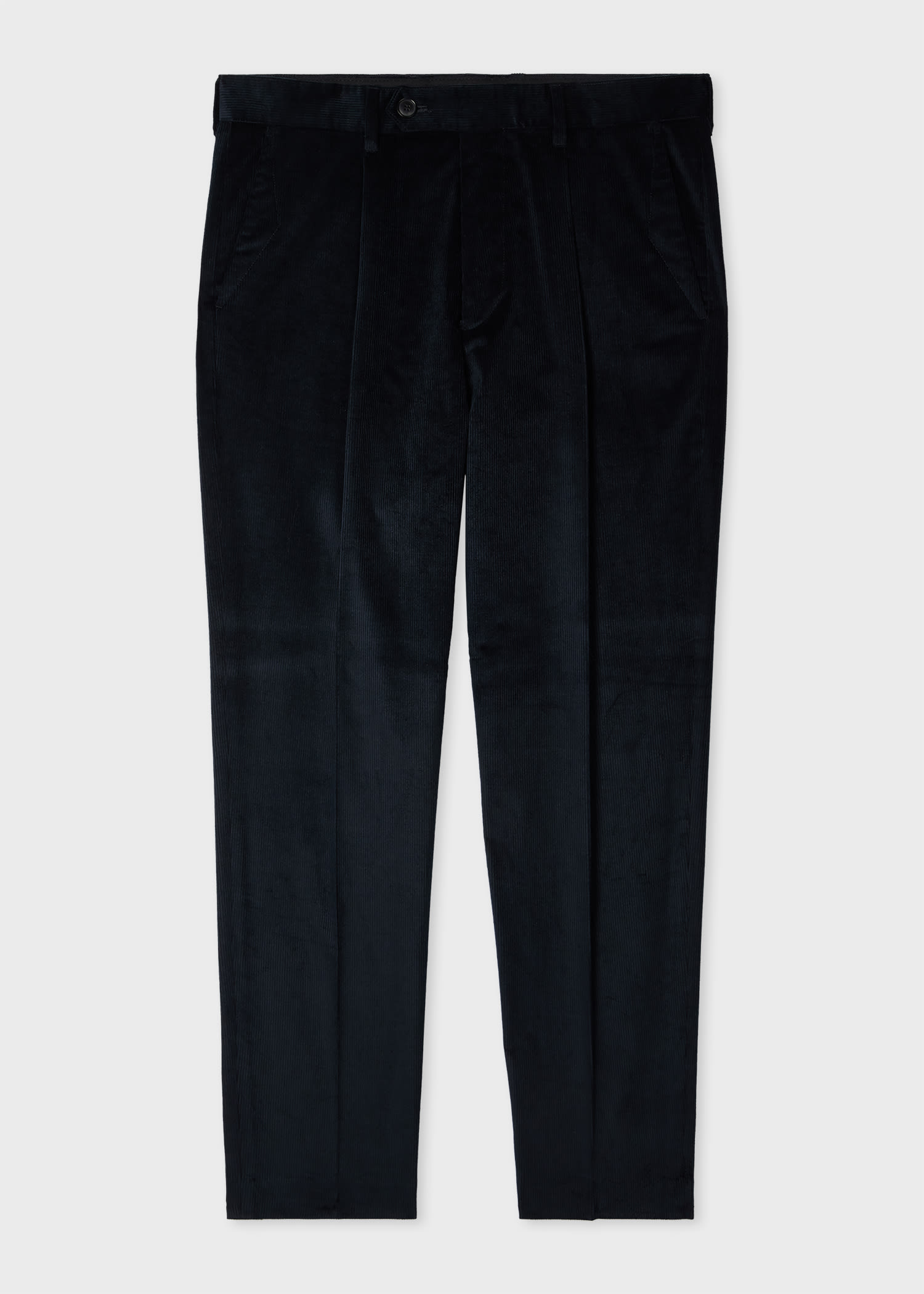 Paul Smith Tapered-Fit Navy Cotton and Wool-Blend Corduroy Trousers Blue