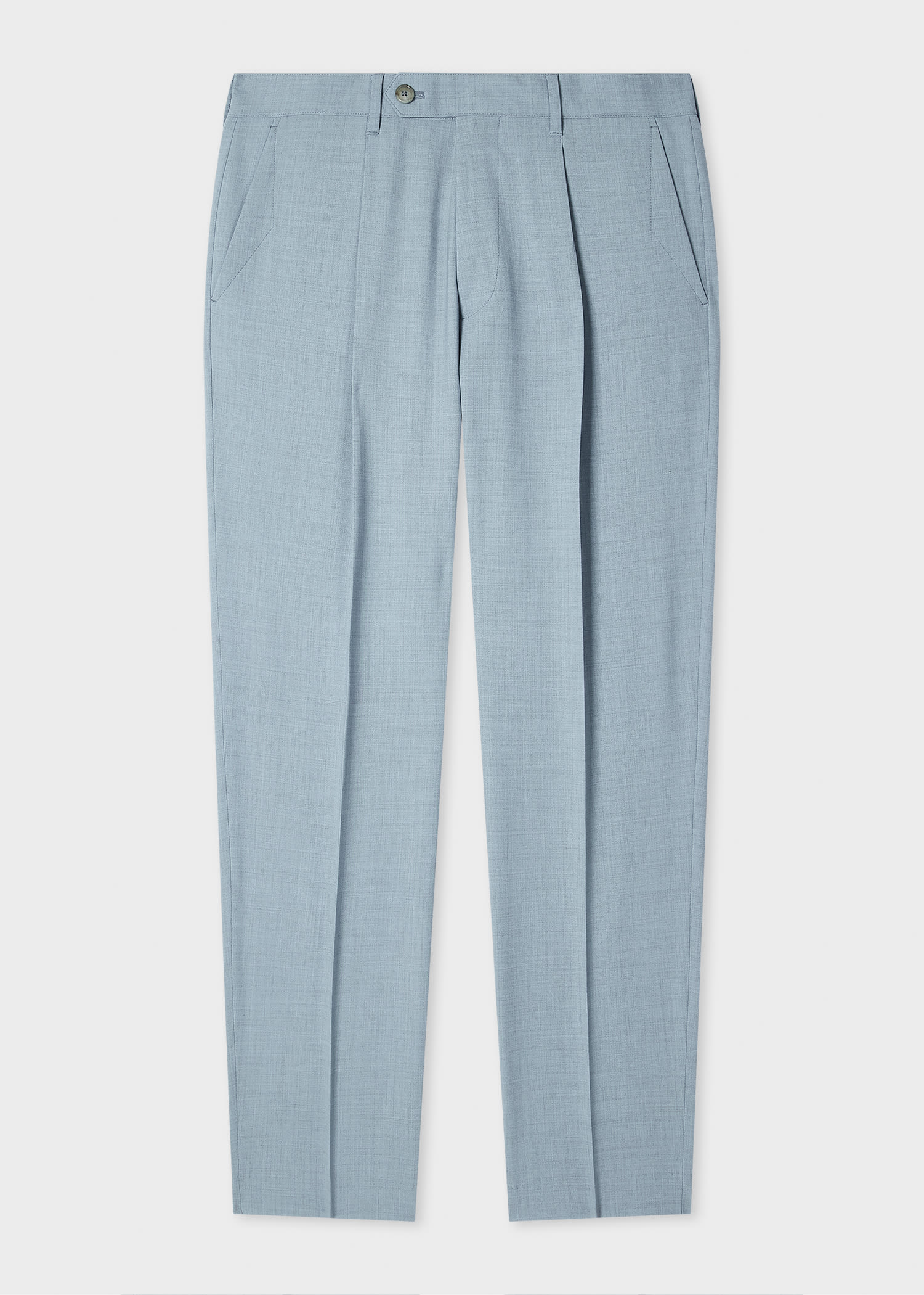Paul Smith Tapered-Fit Light Blue Overdyed Marl Wool Trousers