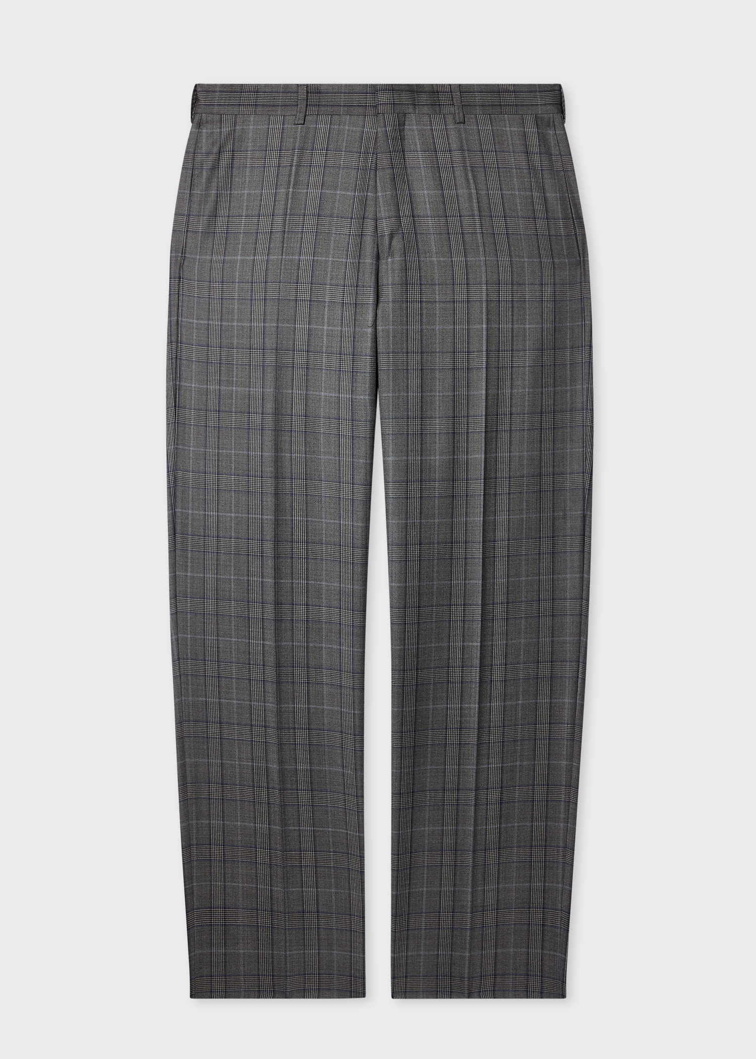 Paul Smith Straight-fit Grey Wool Check Trousers In Gray