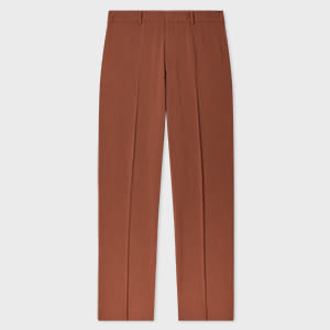 Paul Smith Straight-fit Rust Two-ply Merino Wool Trousers Red In Brown