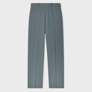 Paul Smith Straight-fit Dusty Blue Two-ply Merino Wool Trousers In Gray