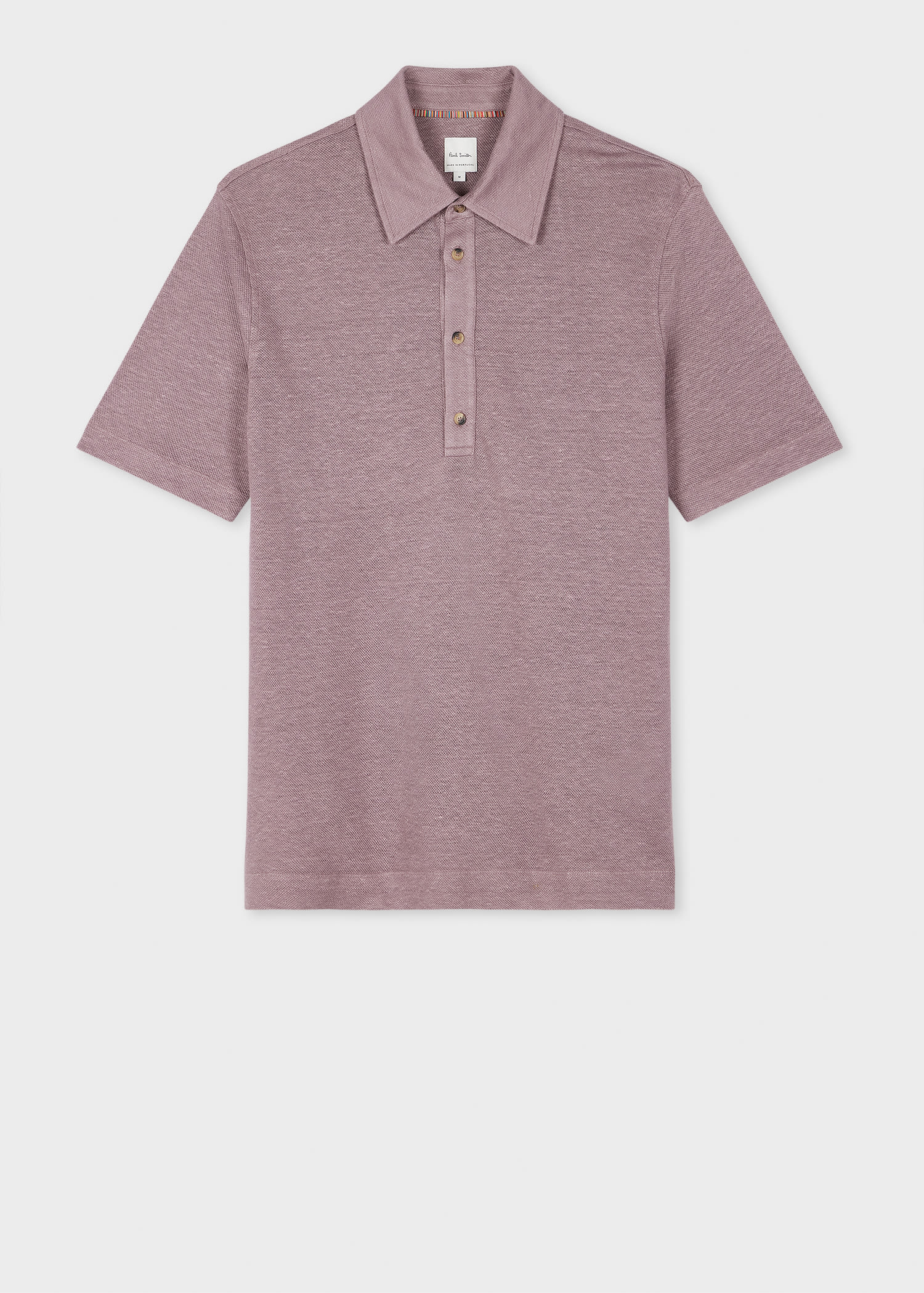 PAUL SMITH MAUVE LINEN PIQUÉ POLO SHIRT PURPLE