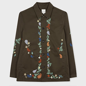 Paul Smith Dark Green Embroidered Paisley Overshirt