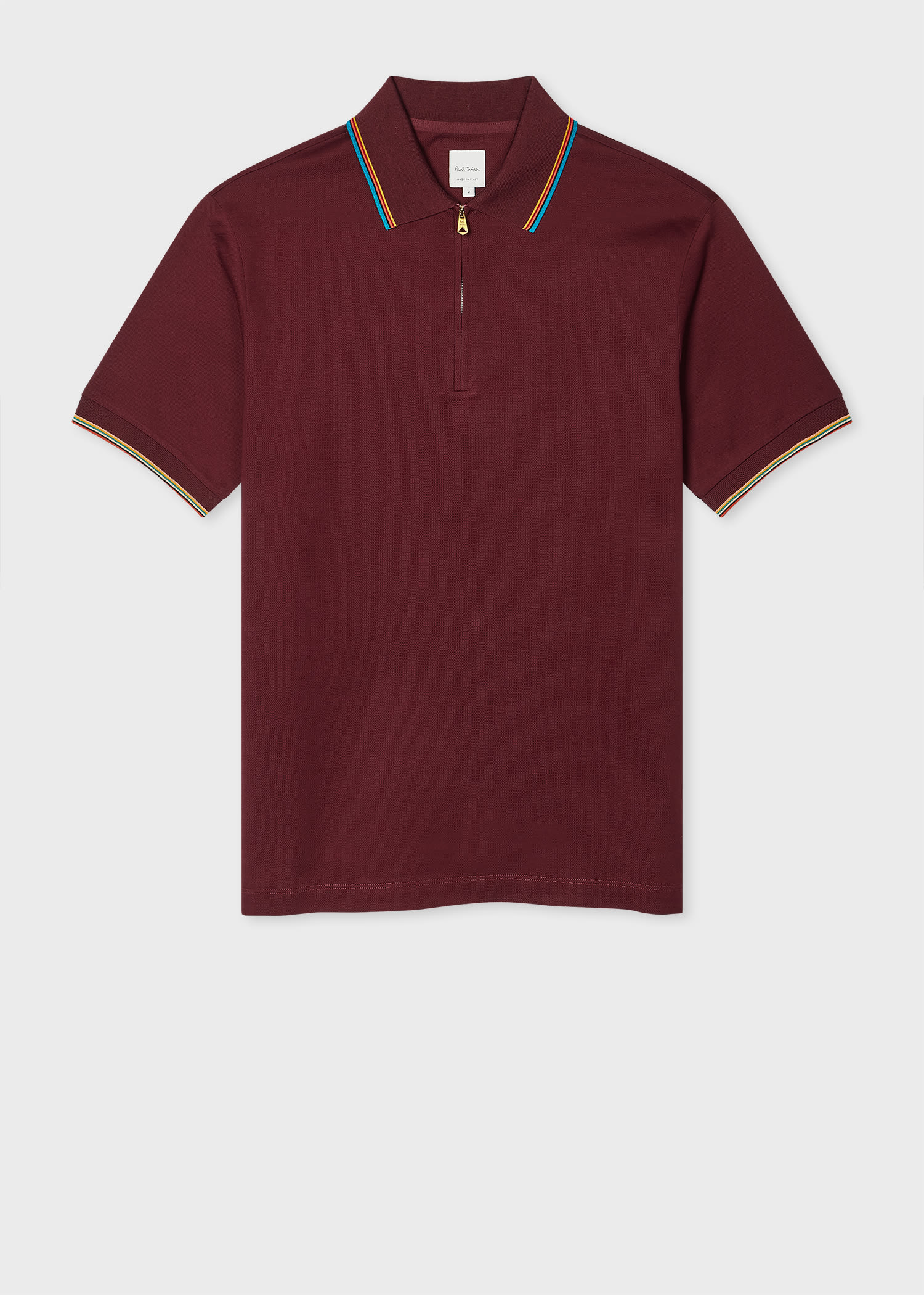 Paul Smith Signature Stripe Trim Zip Polo Shirt