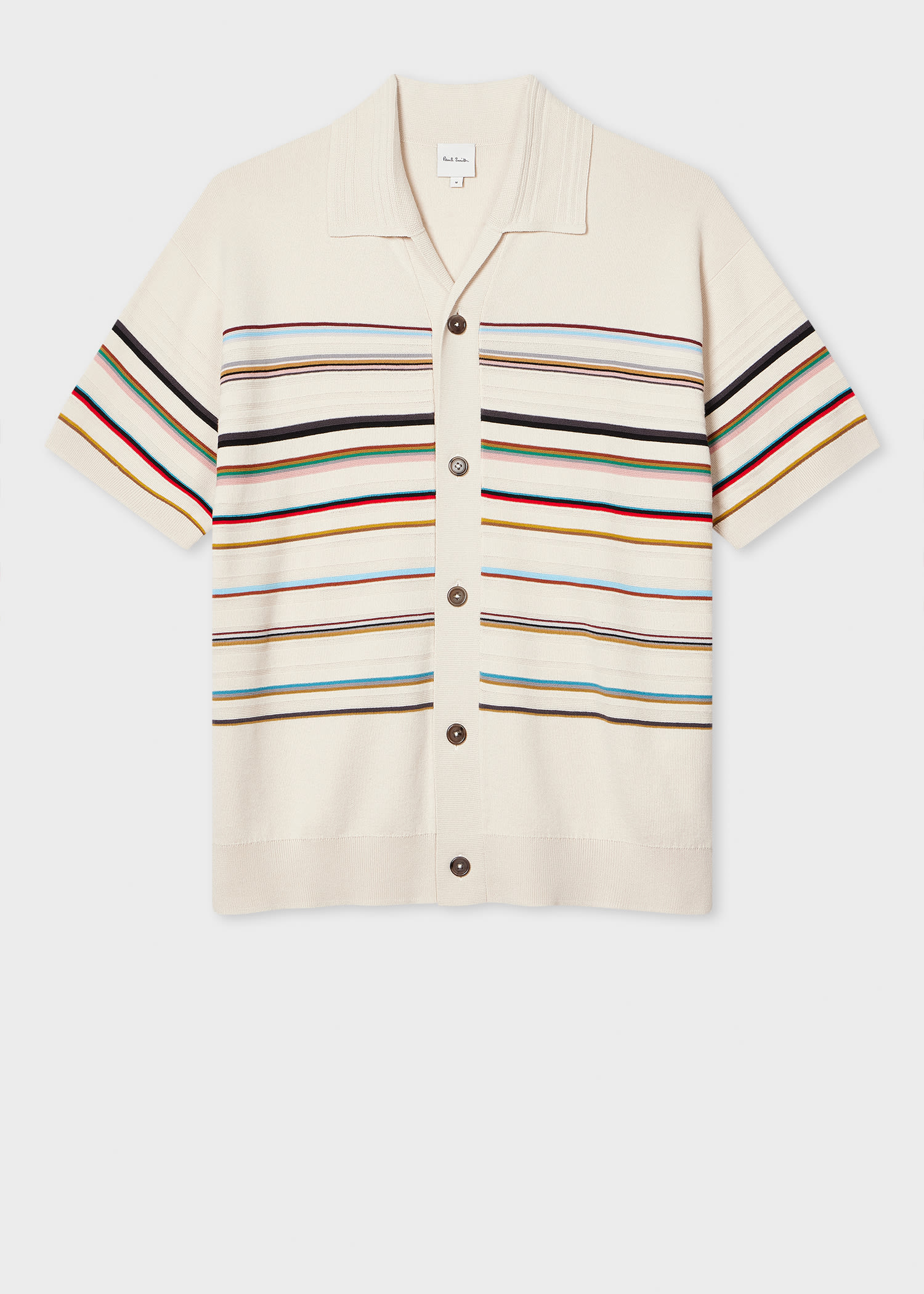 Paul Smith Striped Polo Sweater In Neutral