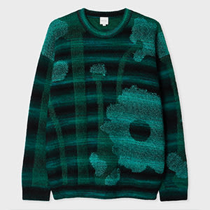 Paul Smith Turquoise 'field Flowers' Wool-alpaca Sweater Green In Green