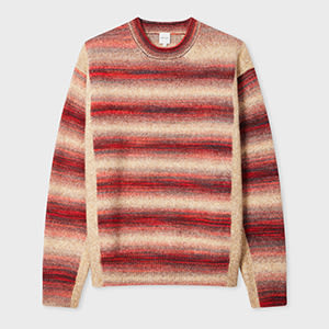 Paul Smith Red Wool And Alpaca-blend Ombre Stripe Sweater Orange In Red