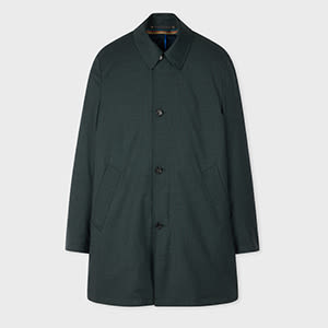 Paul Smith Wool Mac With Gilet In Green