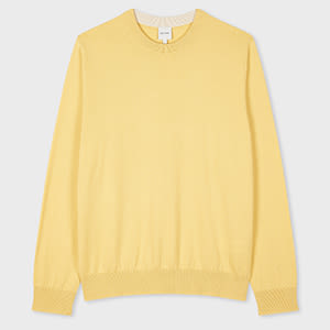 PAUL SMITH YELLOW ORGANIC COTTON KNITTED SWEATER