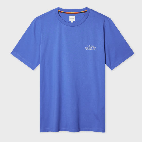 Paul Smith Cobalt Blue Signature Logo Print T-shirt