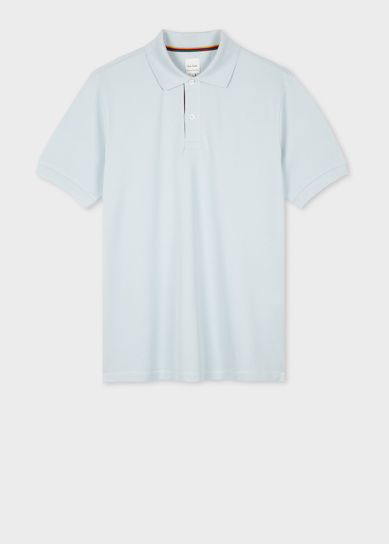 PAUL SMITH SKY BLUE 'ARTIST STRIPE' PLACKET POLO SHIRT