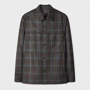Paul Smith Brown Check Wool Overshirt In Brown