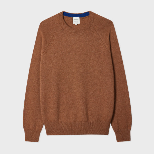 Paul Smith Tan Brown Cashmere Crew Neck Sweater In Brown