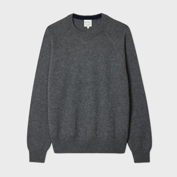 Paul Smith Charcoal Cashmere Crew Neck Sweater Grey In Gray