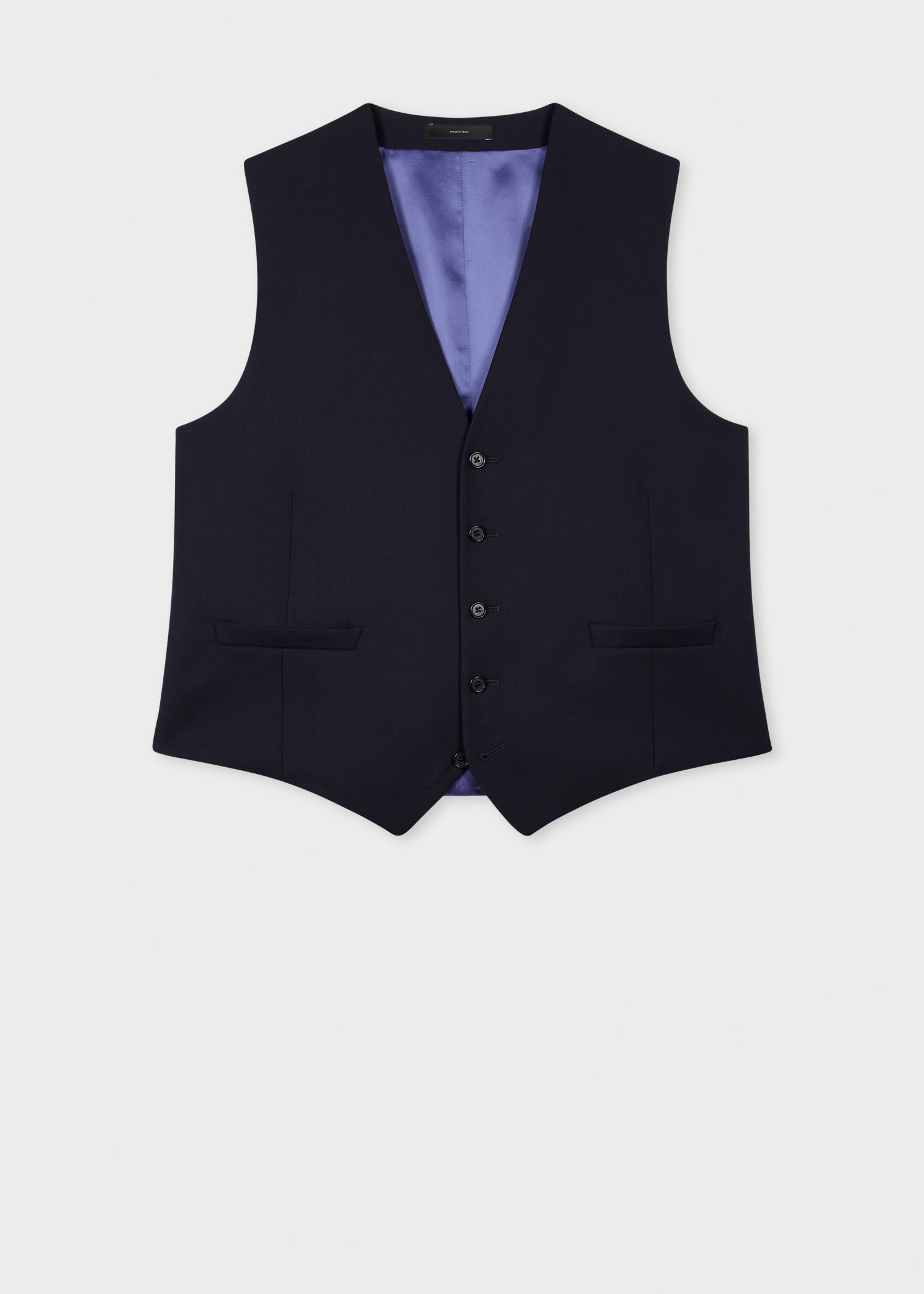 Paul Smith A Suit To Travel In - Navy Wool Waistcoat Blue In Blue