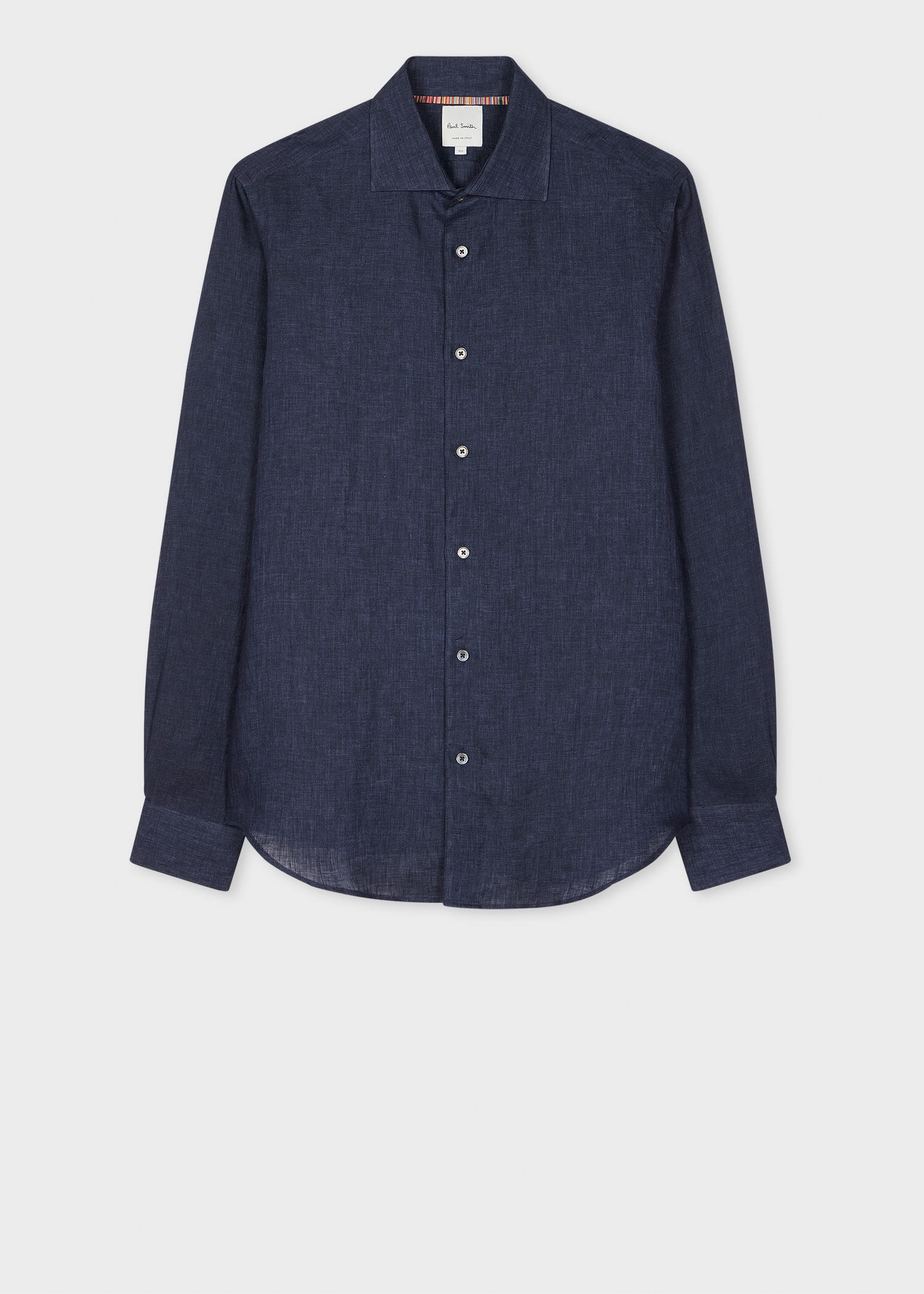 PAUL SMITH SLIM-FIT NAVY LINEN SHIRT BLUE