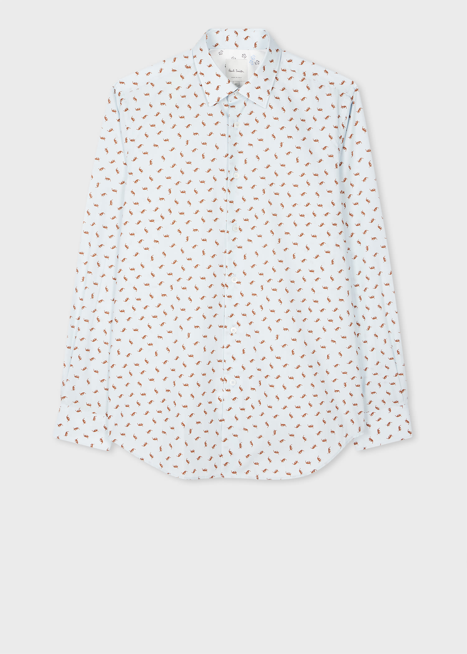 Paul Smith Tailored-Fit Light Blue 'Hanger' Print Shirt