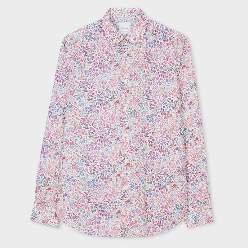 Paul Smith Tailored-Fit Pink 'Liberty Floral' Print Shirt