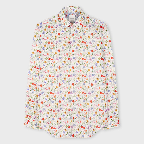 Paul Smith Tailored-Fit White 'Liberty Floral' Print Shirt