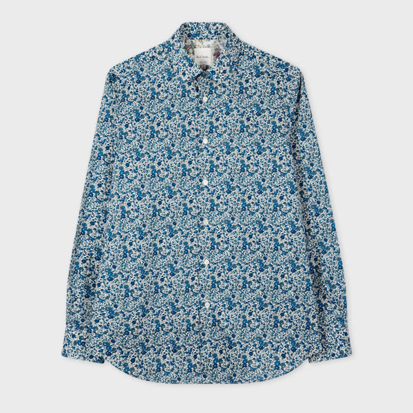 Paul Smith Tailored-Fit Blue 'Liberty Floral' Shirt
