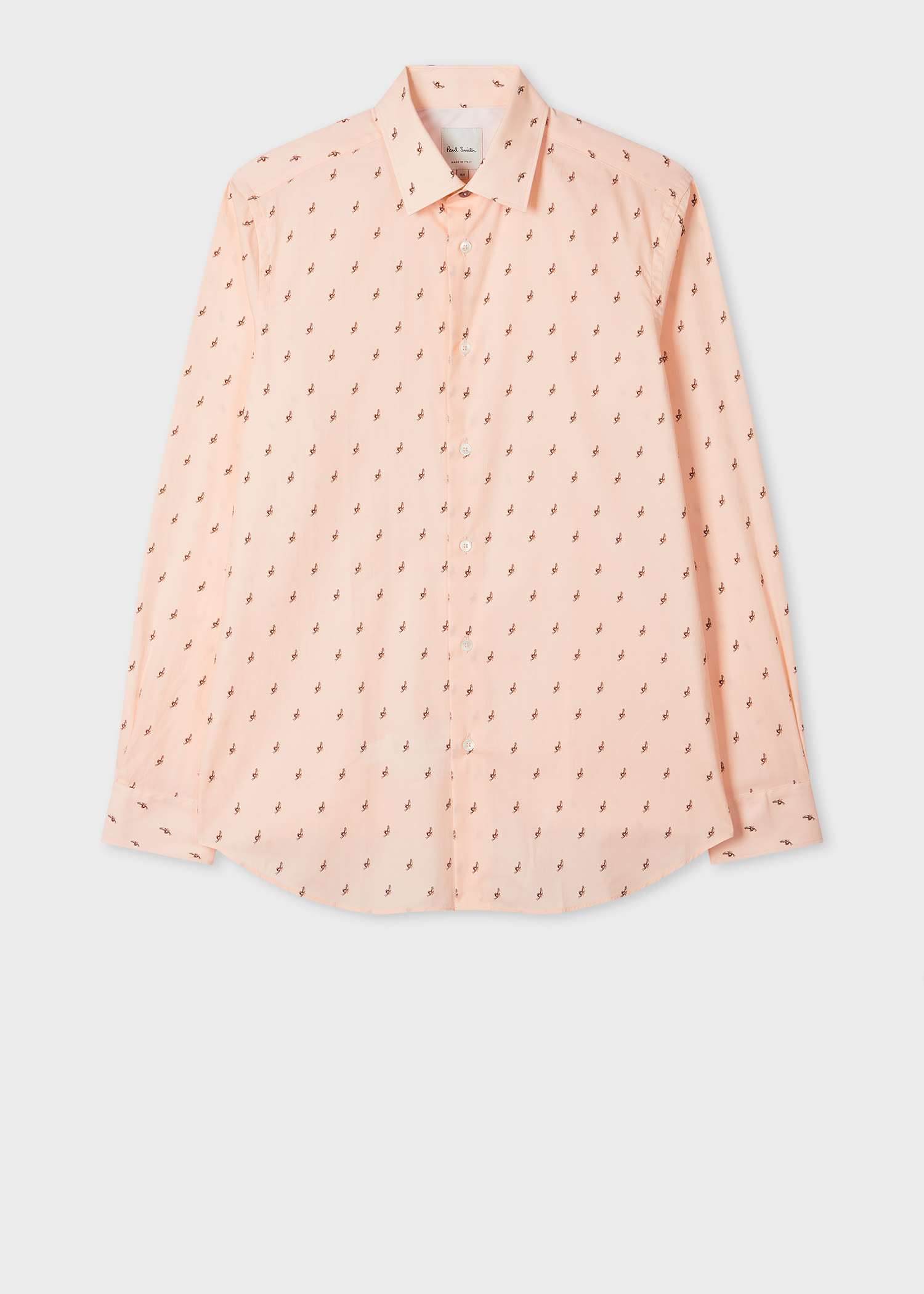 Paul Smith Tailored-Fit Pink 'Butterfly' Print Shirt