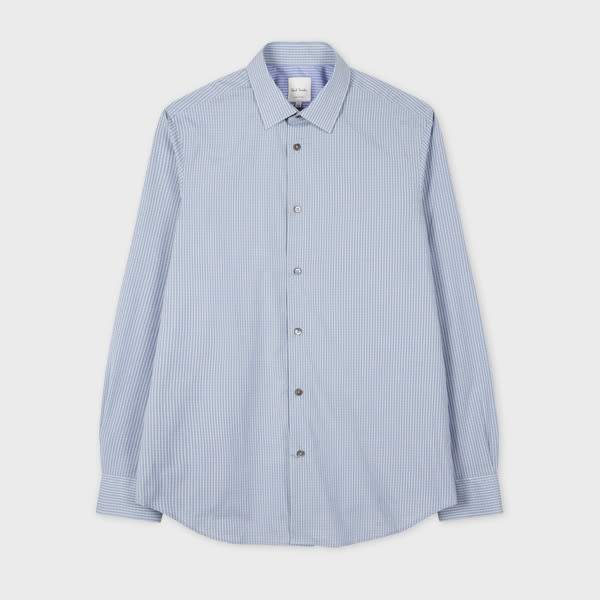 PAUL SMITH TAILORED-FIT BLUE AND GREEN GINGHAM SHIRT