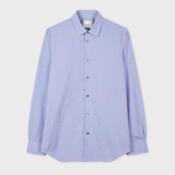Paul Smith Tailored-Fit Blue And Pink Gingham Shirt Purple