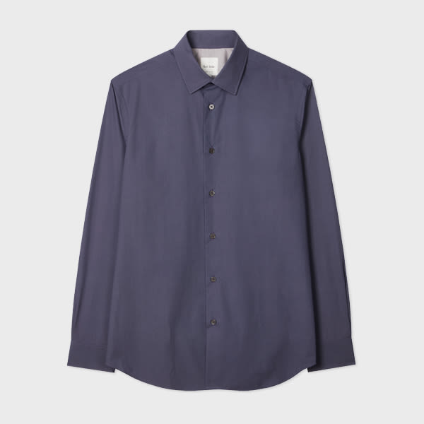 Paul Smith Tailored-Fit Stone Blue Poplin Shirt