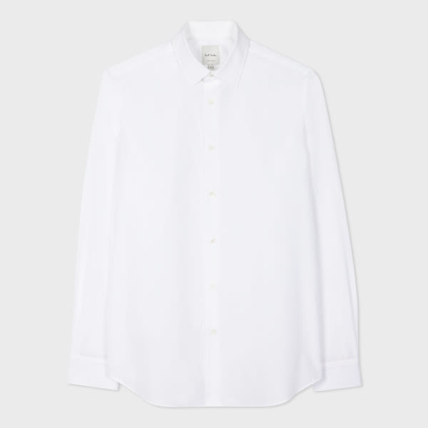 Paul Smith Tailored-Fit White Cotton 'Artist Stripe' Cuff Shirt