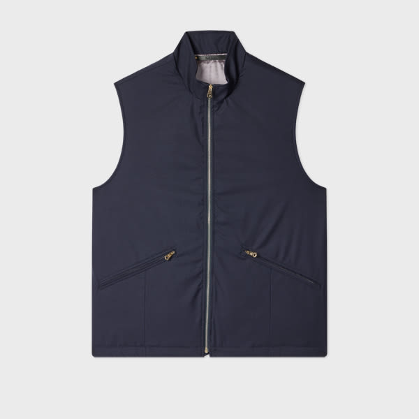 Paul Smith Navy 'storm System' Wool Gilet Blue