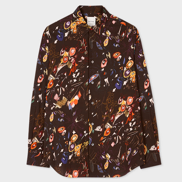 Paul Smith Black 'Sketchbook Botanical' Shirt