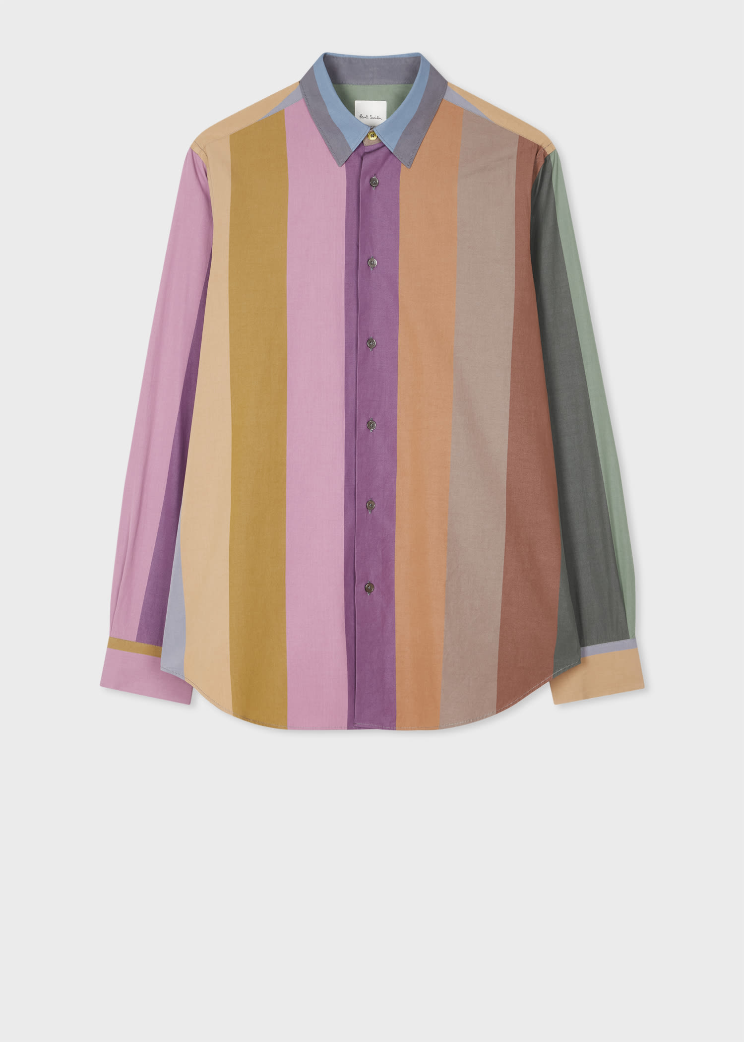 Shop Paul Smith 'rainbow Stripe' Cotton Poplin Shirt Multicolour