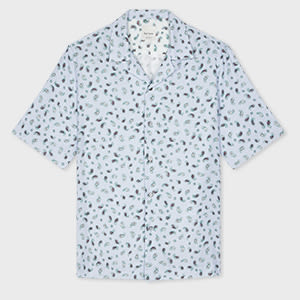 PAUL SMITH SKY BLUE PAISLEY PRINT SHORT-SLEEVE SHIRT
