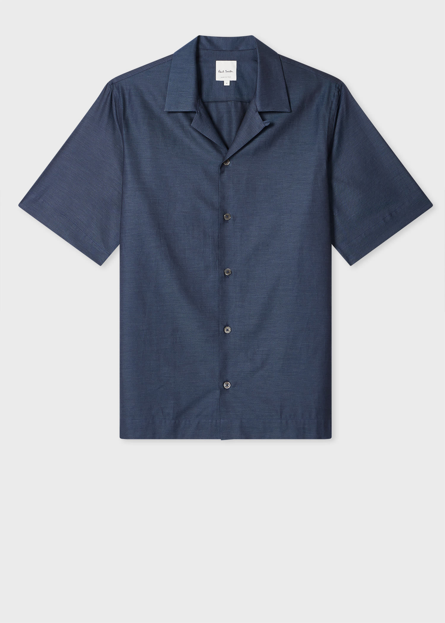 Paul Smith Navy Brushed Cotton-Twill Short-Sleeve Shirt Blue