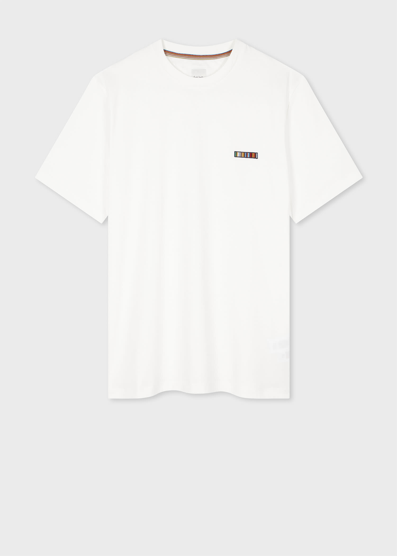 PAUL SMITH WHITE 'SIGNATURE STRIPE' LOGO T-SHIRT