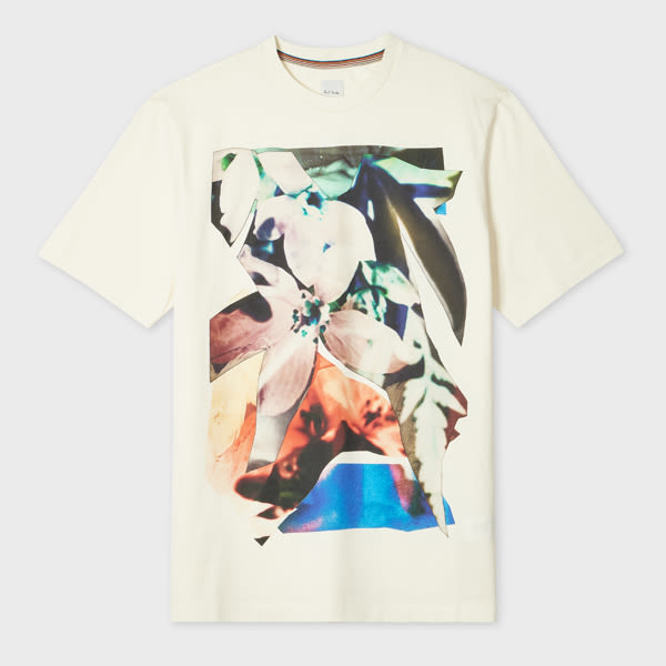Paul Smith Cream 'Photo Floral' T-Shirt White