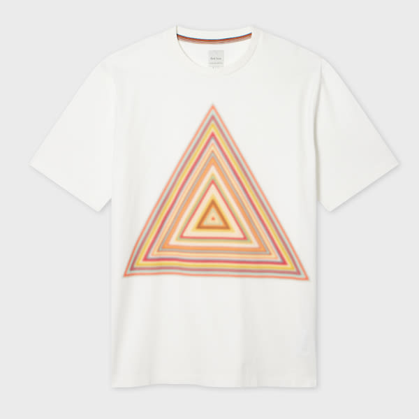 PAUL SMITH WHITE 'SIGNATURE STRIPE TRIANGLE' PRINT T-SHIRT