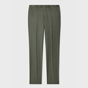 Paul Smith Tapered-fit Green Overdyed Wool-cashmere Flannel Trousers In Green